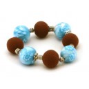 Bracelet perles boules Bleuenn - jeu de transparence