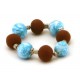 Bracelet perles boules Bleuenn - jeu de transparence