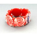 Bracelet perles plates Coraline transparent corail