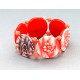 Bracelet perles plates Coraline transparent corail