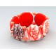 Bracelet perles plates Coraline transparent corail