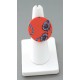 Bague Coraline fond orange moyen fleur bleu & corail