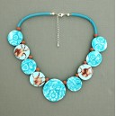 collier perles plates  transparent turquoise