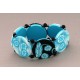 bracelet perles plates  transparent turquoise