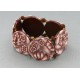 bracelet perles plates  transparent marron