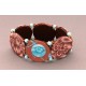 bracelet perles plates  transparent marron