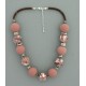 collier perles boules  transparent marron