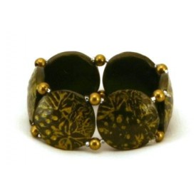Bracelet perles structurées Astrid - veinage bronze