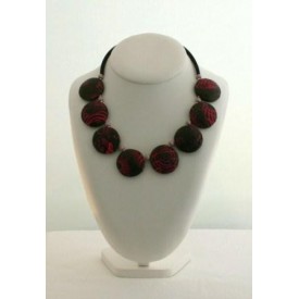 Collier perles structurées Astrid - veinage rose Collier perles structurées Astrid - veinage rose