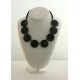 Collier perles structurées Astrid - veinage argent
