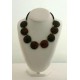 Collier perles structurées Astrid - veinage rouge