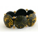 Bracelet perles structurées Astrid - veinage jaune