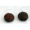 Boucles d'oreille Astrid - veinage rouge