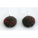 Boucles d'oreille Astrid - veinage rouge