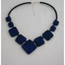 Collier perles structurés Ingrid bleu