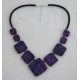 Collier perles structurés Ingrid mauve