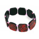bracelet perles structurés Ingrid rouge