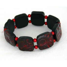 bracelet perles structurés Ingrid rouge bracelet perles structurés Ingrid rouge