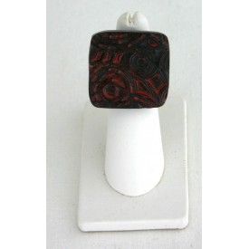 bague perles structurés Ingrid rouge grand modèle bague perles structurés Ingrid rouge grand modèle
