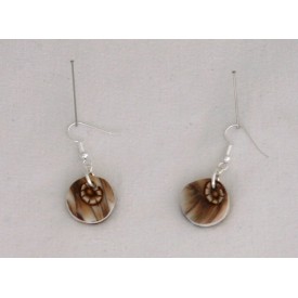 Boucles d'oreille Brune jeu de transparence, fleurs brune petit modèle