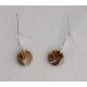 Boucles d'oreille Brune jeu de transparence, fleurs brune petit modèle