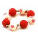 Bracelet perles boules Rozenn - sur fond porcelaine