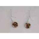 Boucles d'oreille Brune jeu de transparence, fleurs brune petit modèle