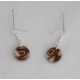 Boucles d'oreille Brune jeu de transparence, fleurs brune petit modèle