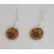 Boucles d'oreille Brune fond beige fleur brune grand modèle