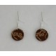 Boucles d'oreille Brune fond brun fleur brune grand modèle