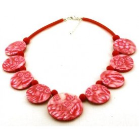 Collier perles plates Rozenn - jeu de transparence Collier perles plates Rozenn - jeu de transparence