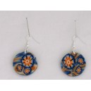 Boucles d'oreille Maïlys jeu de transparence, fleurs orange