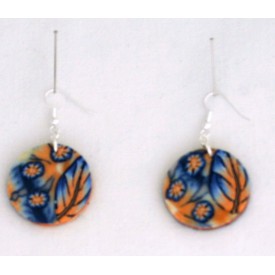 Boucles d'oreille Ma&iuml;lys jeu de transparence, fleurs orange