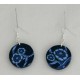 Boucles d'oreille Maïlys fond bleu fleur bleue