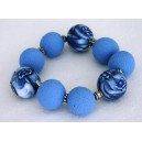 bracelet perles boules Maïlys jeu de transparence, fleur bleue