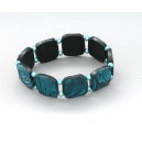 Bracelet perles structurés Ingrid vert canard 9 perles