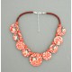 Collier perles plates Coraline visage corail 